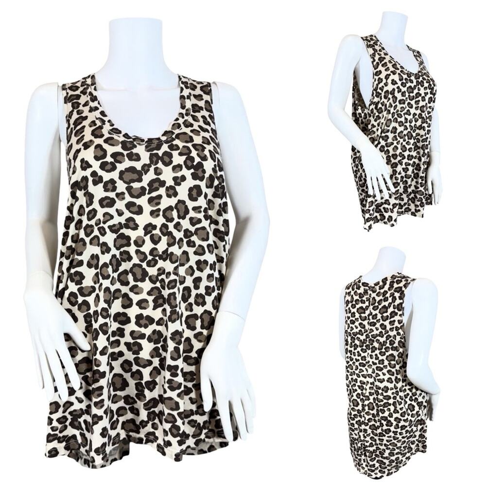 Monrow Leopard Print Tank Top NWOT SZ L $78